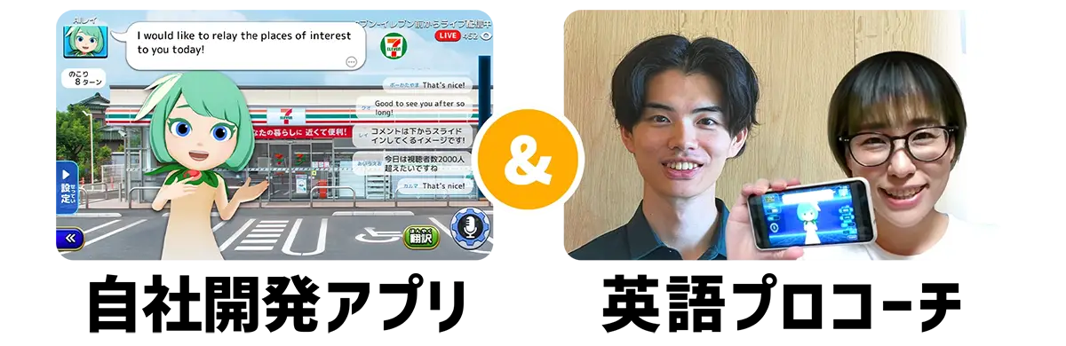 自社開発アプリ＆英語プロコーチ